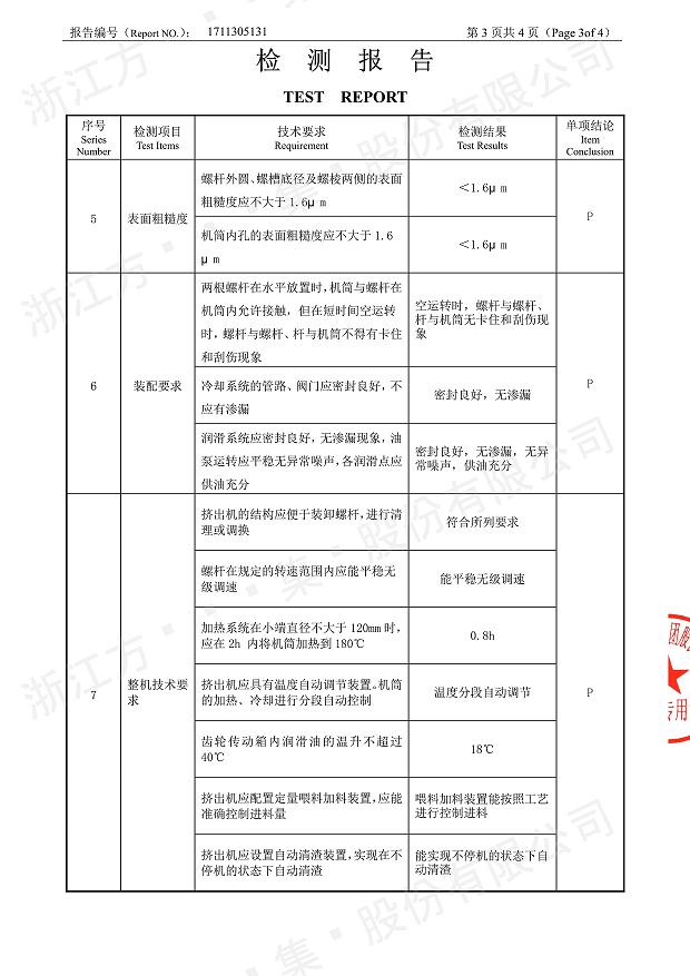 85型錐形同向雙螺桿鋁塑板擠出機經(jīng)過權威機構檢測4.jpg